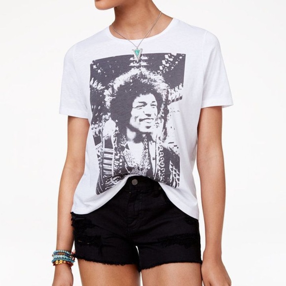Mighty Fine Tops - Mighty Fine Jimi Hendrix Boyfriend Graphic T